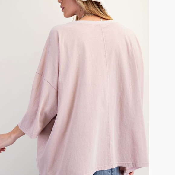 Easel Pink Star Patch Women's Top - Picture 4 of 6